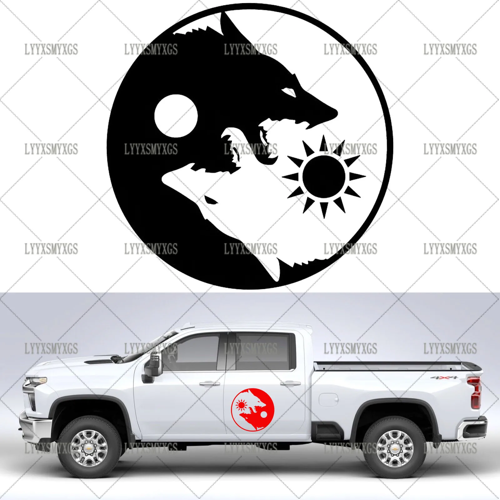 

Self-Adhesive Custom Cool Wolf Car Stickers Waterproof Sunscreen Vinyl Decal PVC wholesale Car Accessories