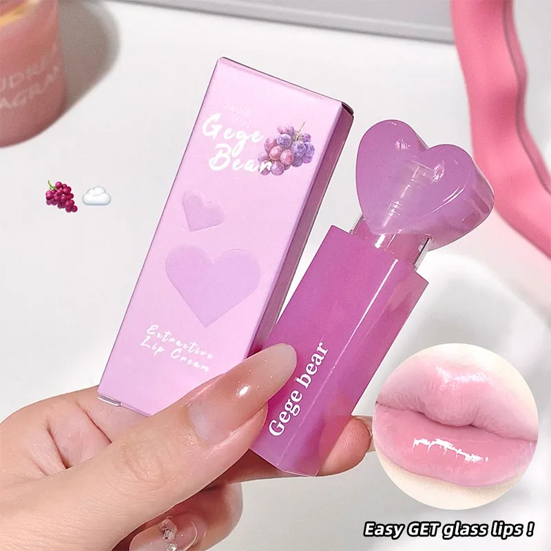 Gege Bear Sweetheart 과일 모이스춰 라이징 립 글로스 모이스춰 라이징 워터 라이트 립스틱베이스