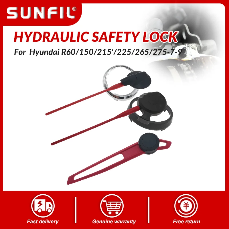 

excavator accessories For Hyundai R60/150/215'/225/265/275-7-9 hydraulic safety lock pilot handle lock high quality accessories
