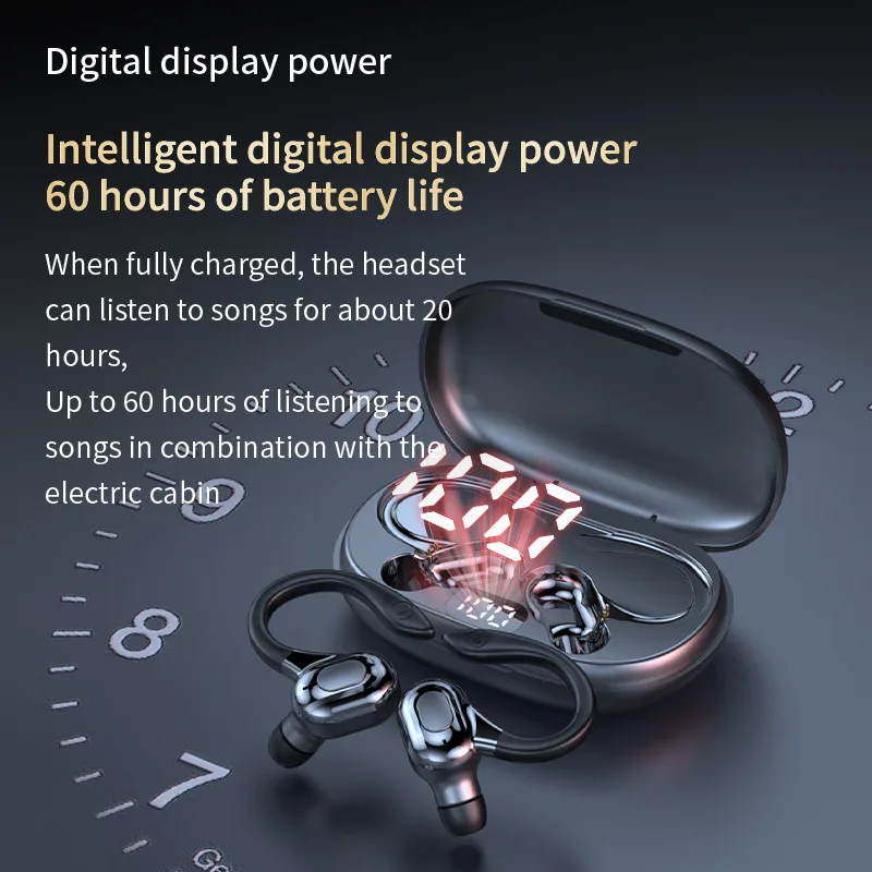

Ai Smart Translation Bluetooth Earphones With Digital Display Charging Case Sport Office Noise Reduction Ear-hook For Xiaomi