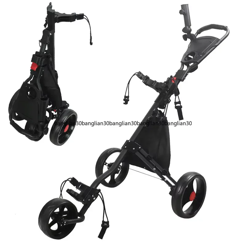 Foldable Three-Wheel Aluminum Golf Trolley for Portable Cart Golf Course Supplies
