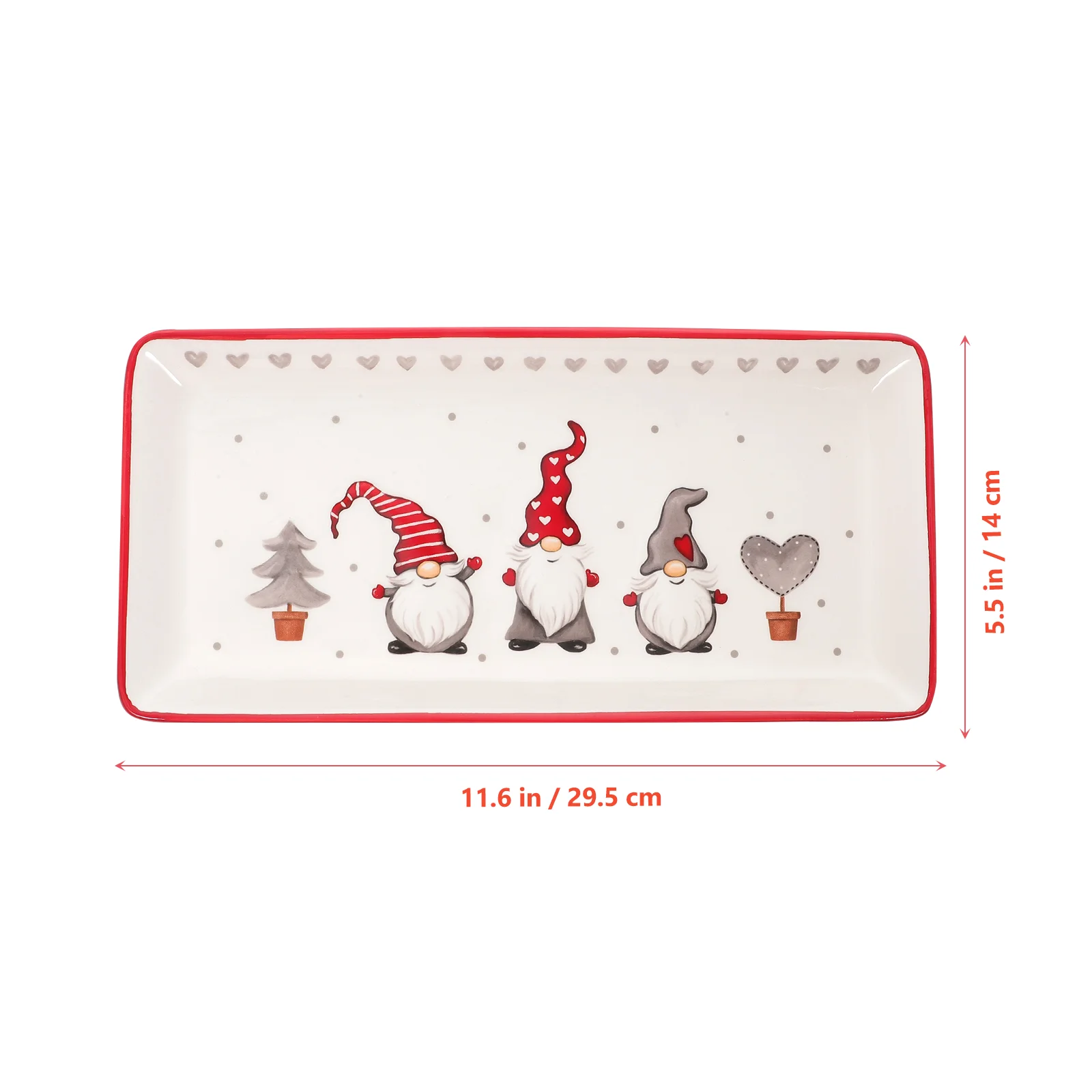 Trays Christmas Steak Plate Dessert Serving Retro Ceramics Dish Rectangular Salad