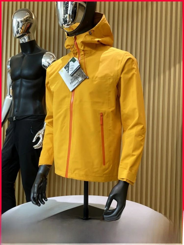 

3D Tailored Outdoor Jacket Men's Full Pressure Adhesive Fabric Hooded Windbreaker Casual Style Long Sleeve Zipper Closure