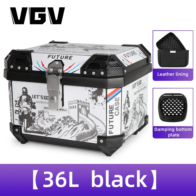 45L&36L Suitable for most models Motorcycle Tail Box Comes with liner Anti-vibration base plate ABS Reinforced plastic suitcase