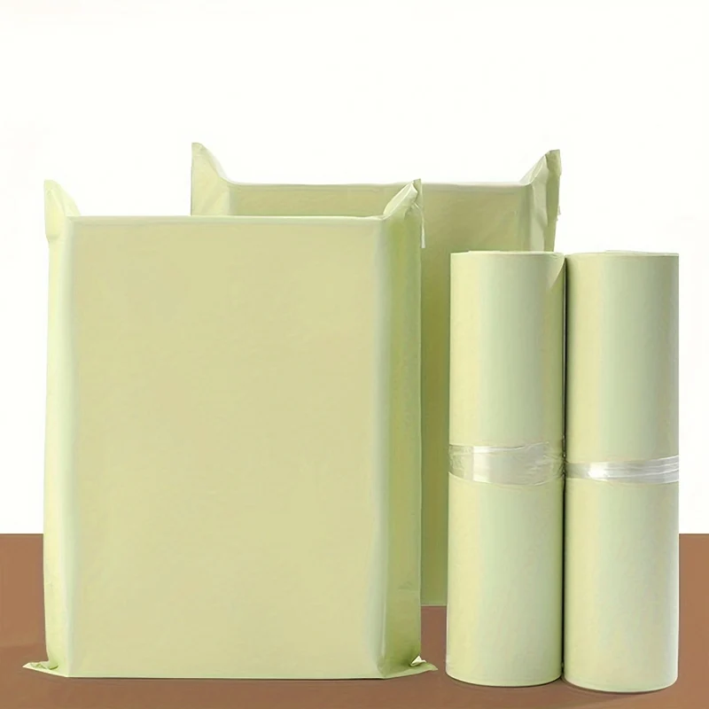 100 Stück/Set Express-Versandtaschen, verdickte Creme-Aprikosenfarbene Kleidungs-Versandtaschen, wasserdichte Logistik-Versandtaschen – Detail 3