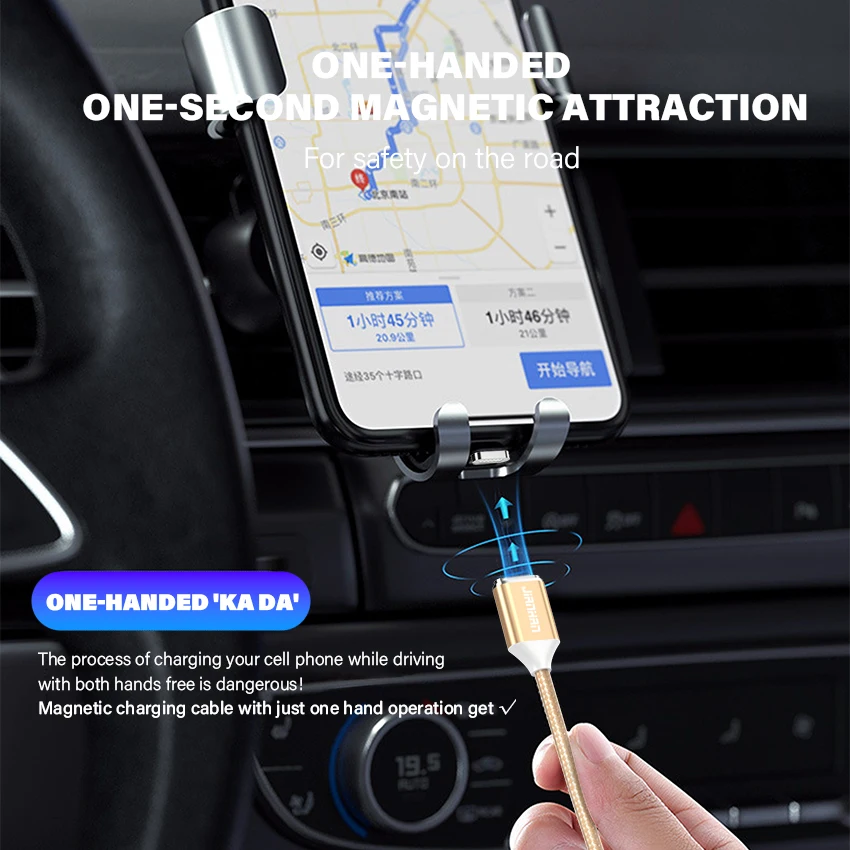 JianHan Magnetyczny kabel ładujący do Lightning 1m Szybkie ładowanie Magnetyczny kabel ładujący do iPhone 12 11 Pro XS Max X XR 8 7 6 6S Plus — zdjęcie produktu 2