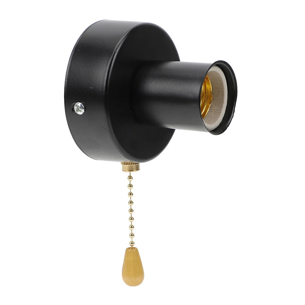 Stainless Steel Pull Chain Lampholder Bedside Lamp Switch Durable Easy to Clean and Replace Wall Light Accessory