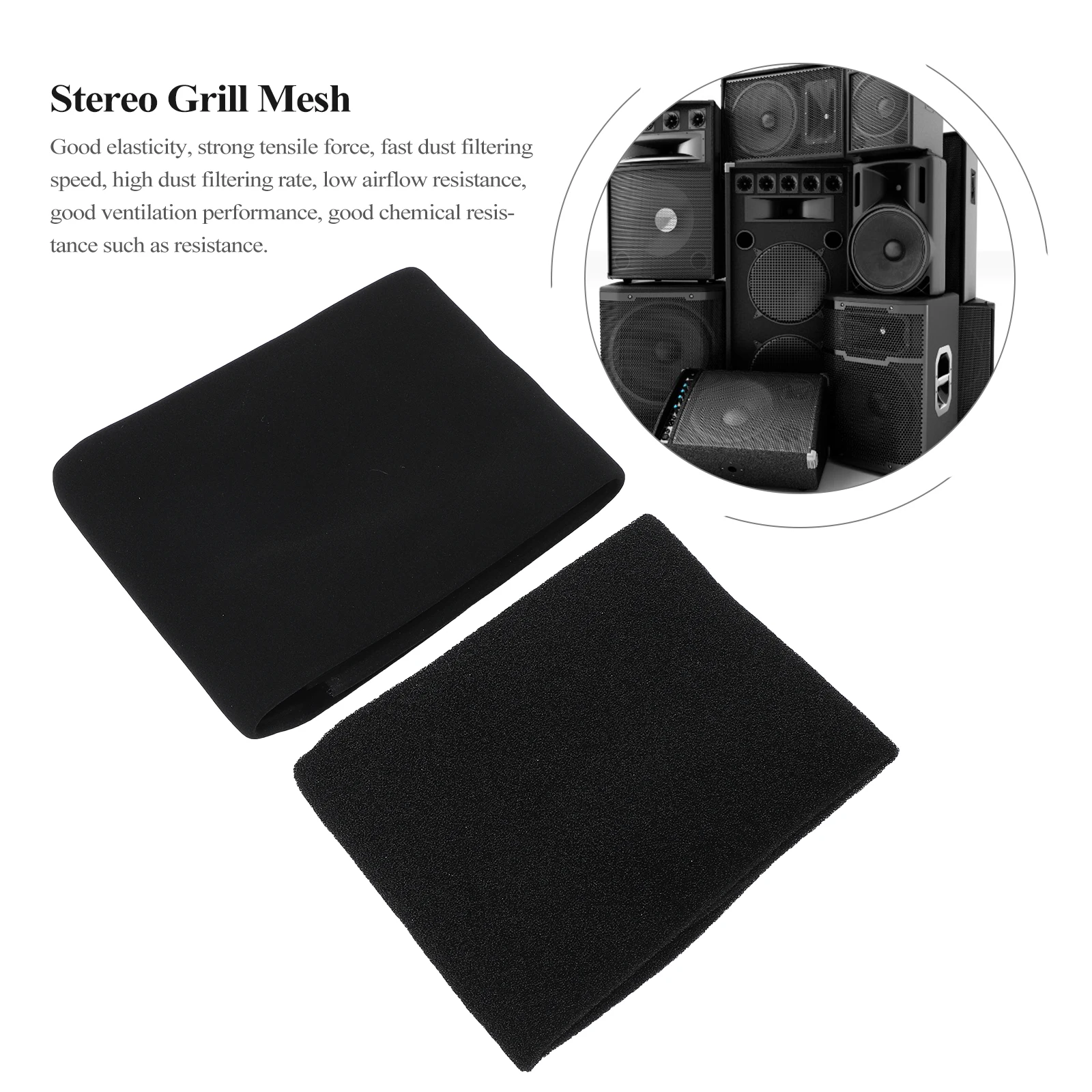 

2 Sheets Speaker Fabric Cloth Fine Coarse Hole Grill Mesh for Speaker Box Car Audio Water Permeable Air Permeable Reusable