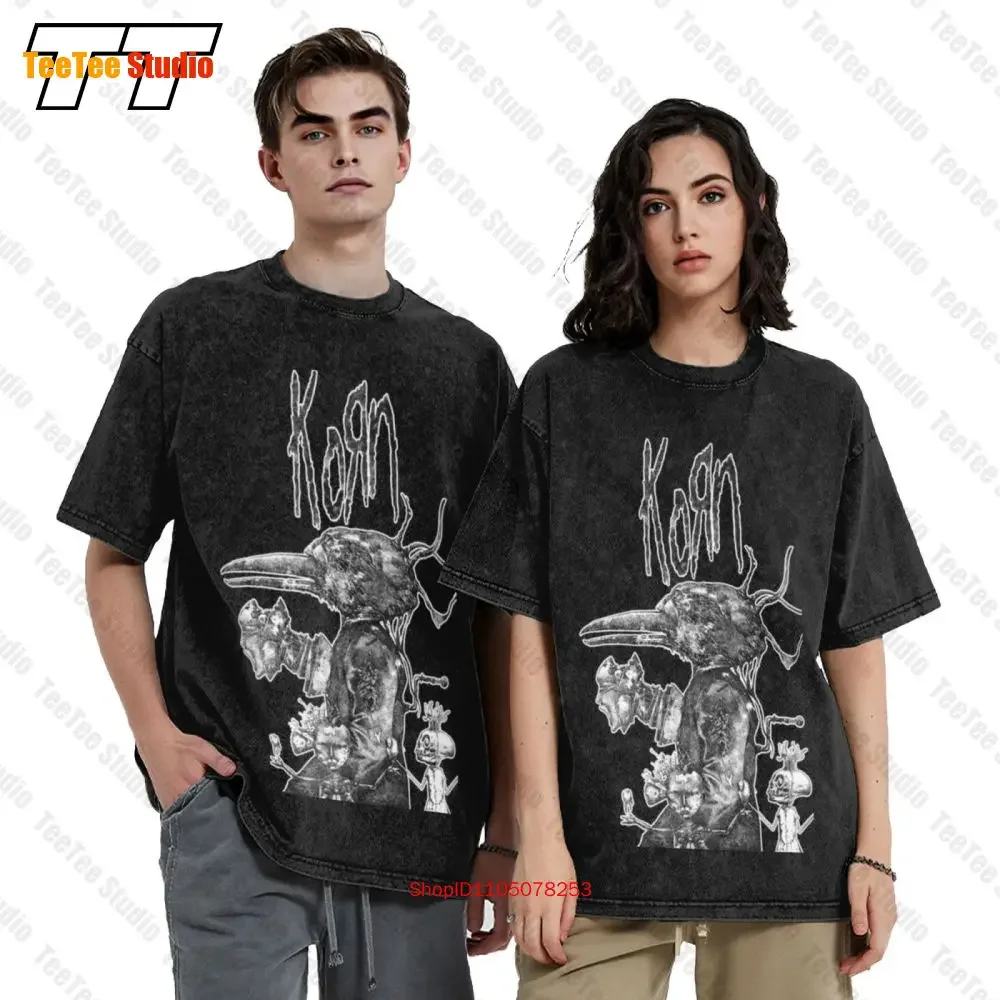 Korn Nu Heavy Metal Rock Untitled Baseball Vest Vintage Oversized T-Shirt 6K5K