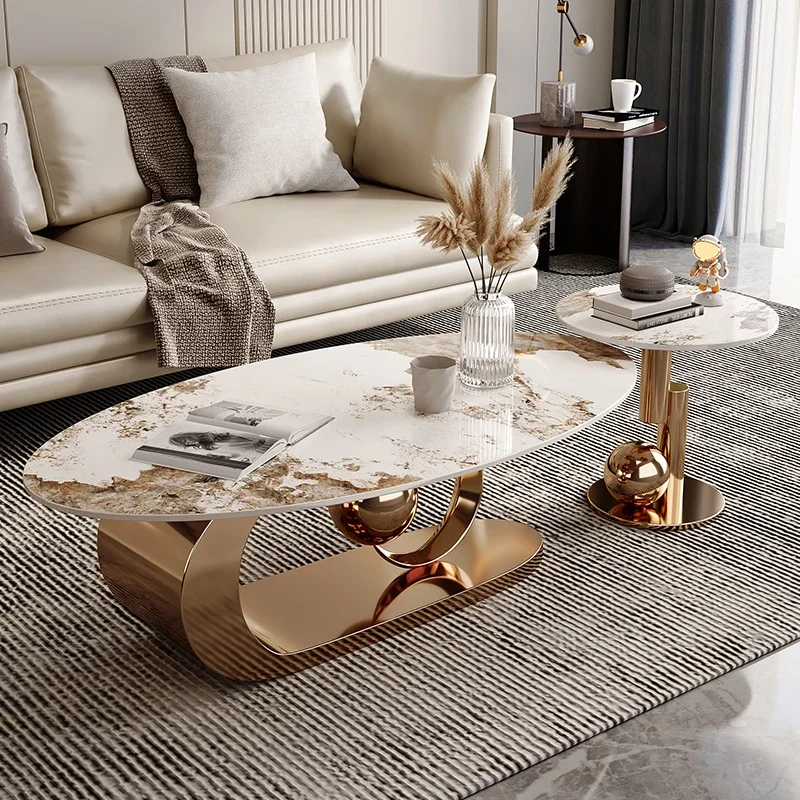 Modern Luxury Coffee Tables Round Design Home Minimalist Coffee Tables Aesthetic Unique Table Basse De Salon Decoration