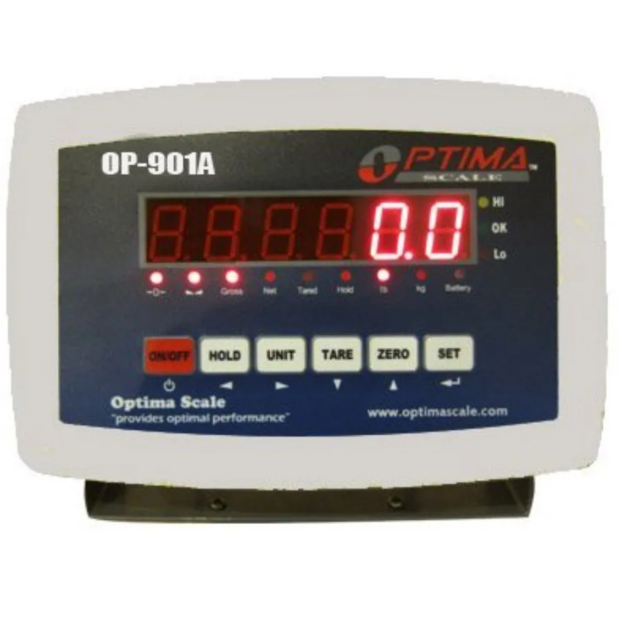 

Industrial weighing indicator for factory use, ABS plastic housing, black color, with rechargeable battery and digital display