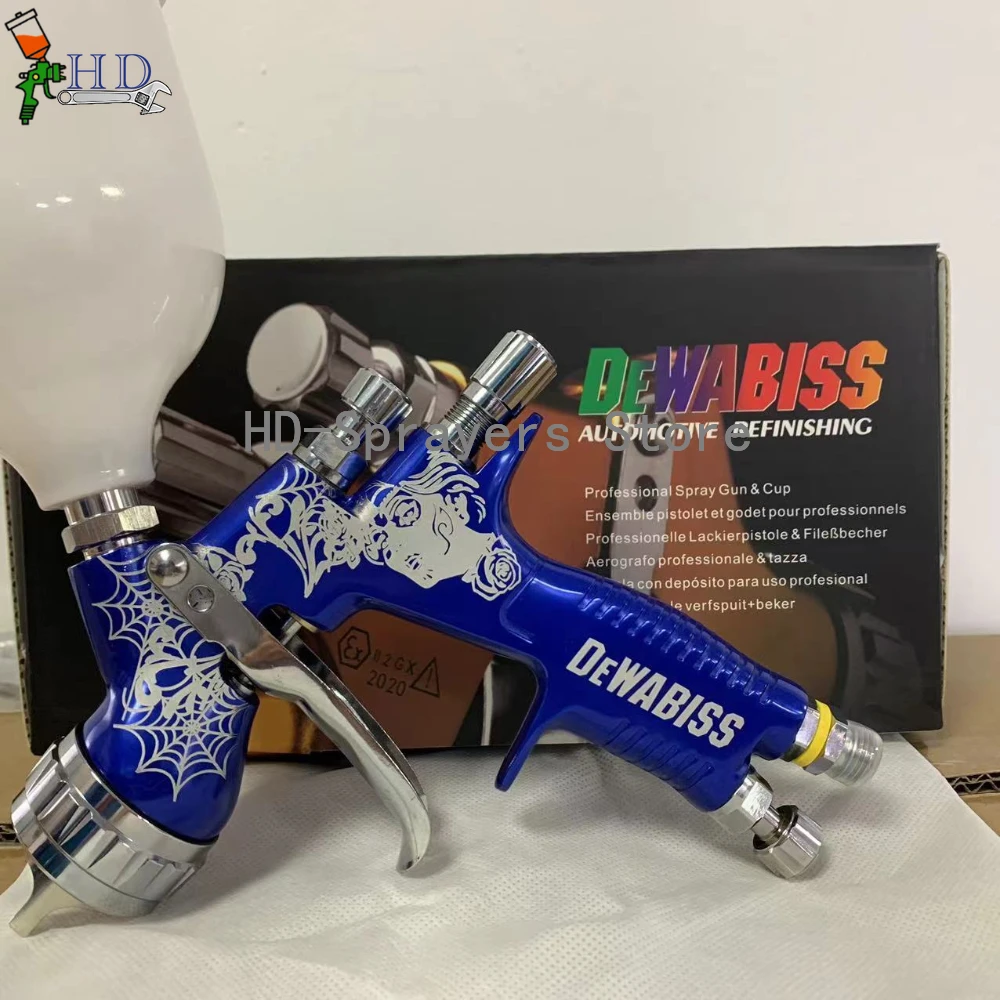 Blue spider Spray Gun TE20 1.3mm Nozzle 600ml cup HVLP Car Paint Tool Pistol Varnish and primer