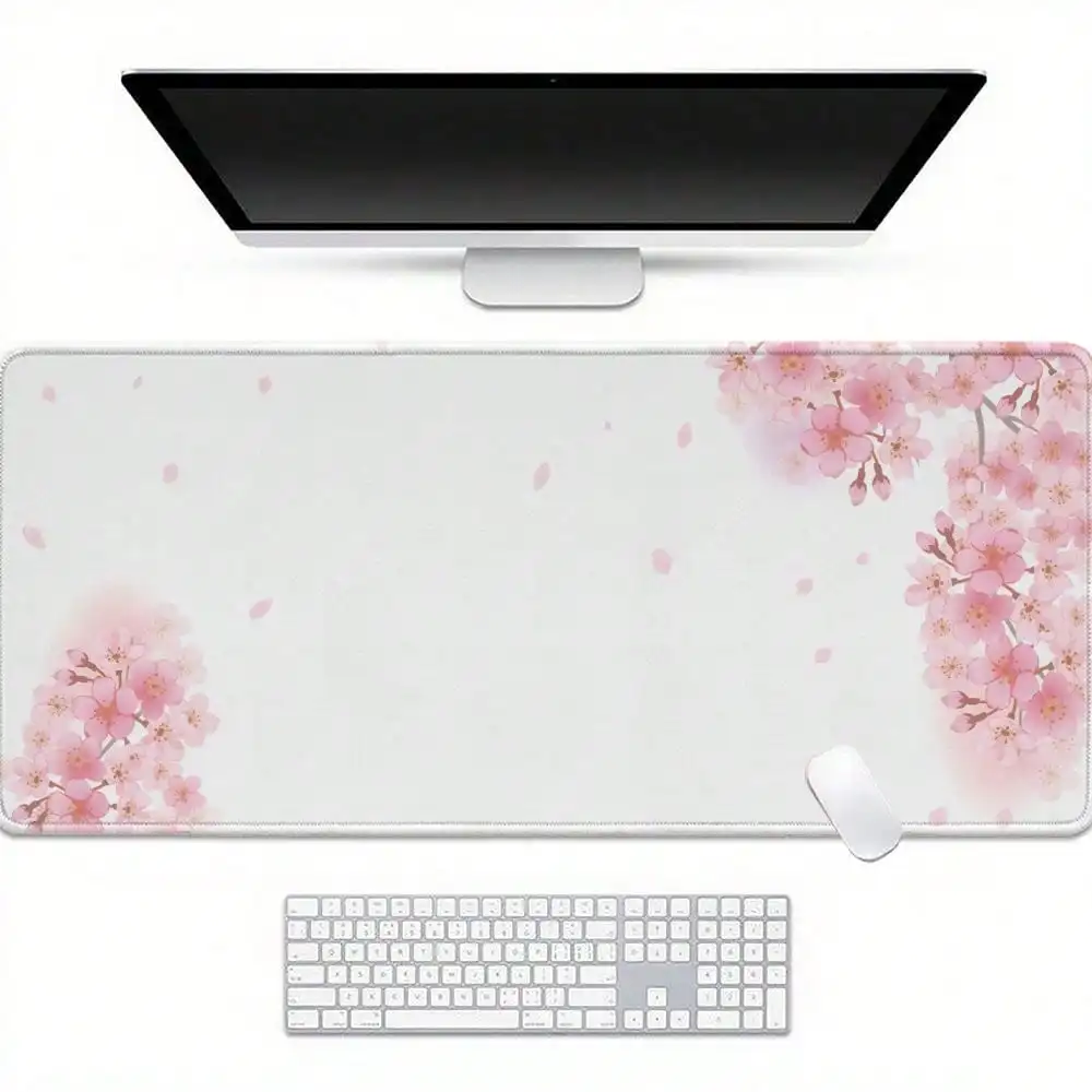 Li 2D Flat XXL XL L M Super Big Large Desk Computer Gaming Mouse Pad • Sakura Blossom Floral Aesthetic Cute Kawaii Funny Pretty Unique Gaming Mouse Pad •
