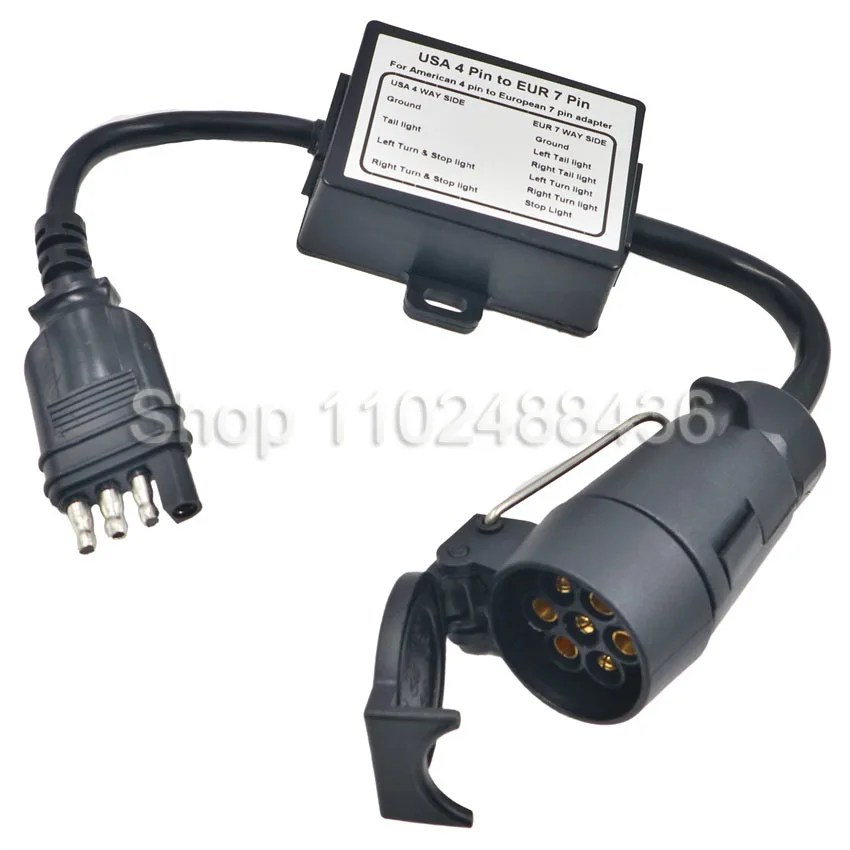Car Converter US 7-Way Plug To Eu 13-Pin US 7 Way to EU 7 US 4 to EU7 Round Connector Trailer Light Converter Accessories