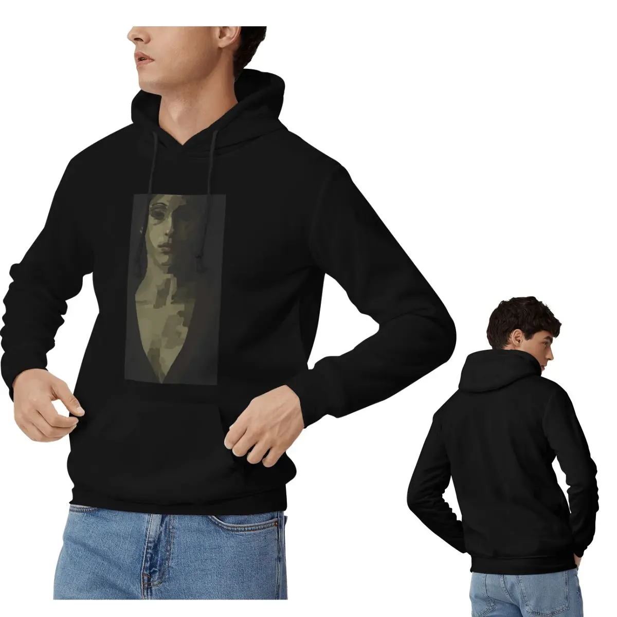 

Темные толстовки с капюшоном без эмоций, мужские и женские повседневные пуловеры, модный свитшот с длинными рукавами и капюшоном, осень-зима