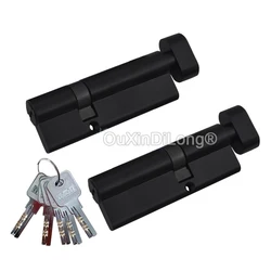 Hotsale 1PCS Black European Solid Brass 70mm/80mm/90mm/100mm Partiality Lock Cylinder Core Door Lock Gall Repair Parts + 5 Keys