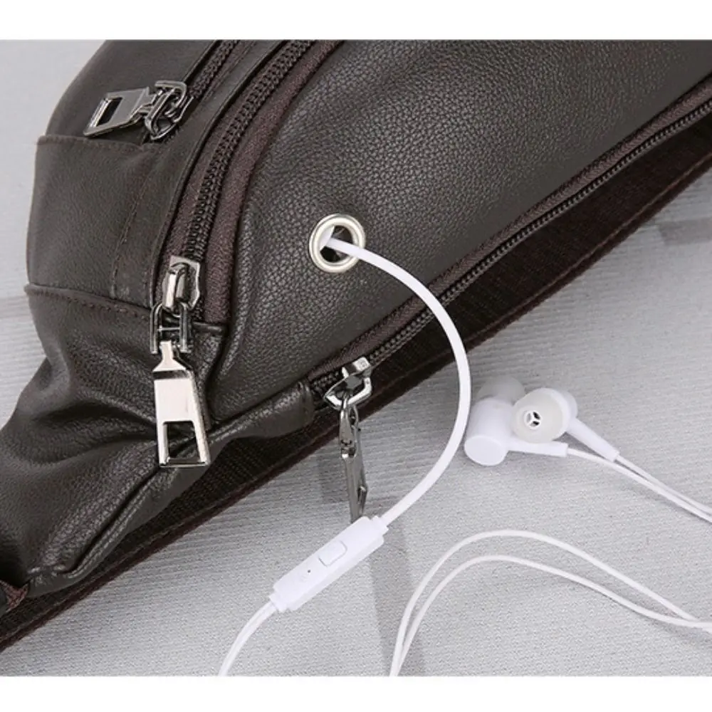 Men's Synthetic Leather Waist Packs Bag Multifunctional Cash Wallets Outdoor Business Crossbody Bag Waterproof Sporting Pack Bag image 6