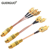 RG316 Cable RCA Audio Cable 3 way 1 Male to 2 Female RCA Y Splitter Adapter Speaker Amplifier Sound RCA to 2X 3X RCA Male Female