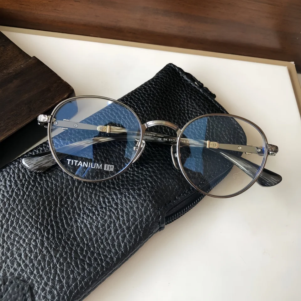 

Titanium Steel Round Personalized High End Eyeglasses Frame Retro Fashion Men and Women's Optical Prescription Computer Glasses