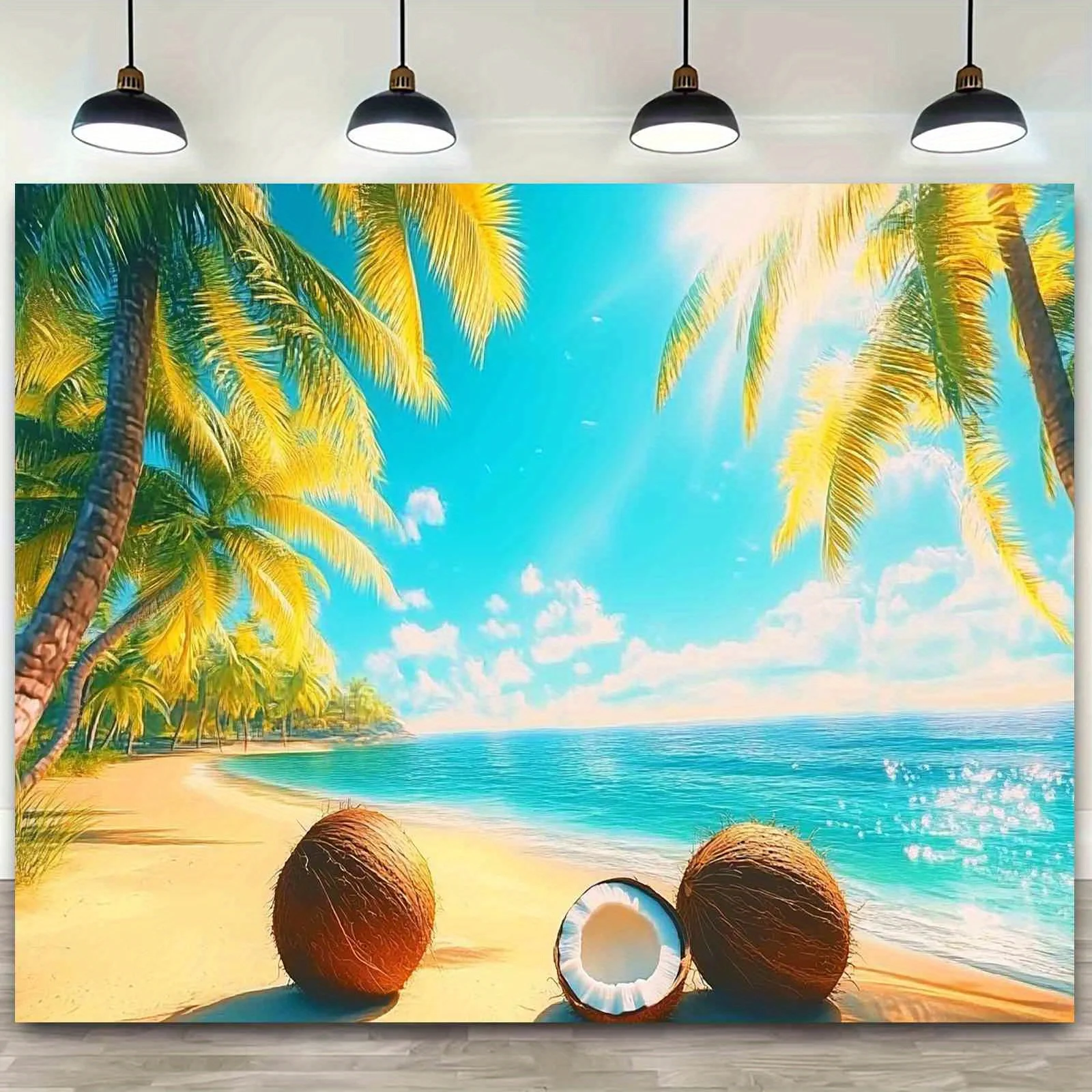1. Fotohintergrund für tropisches Strandparadies – Sommerschießen, Partybanner, Jubiläum, Partyhintergrund