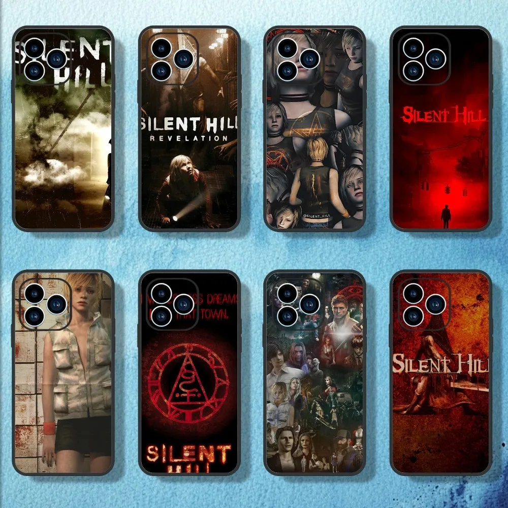 Horror Game S-Silent H-Hill Phone Case For iPhone 11 12 13 14 15 Mini Pro Max Plus 8 xr xs Black Shell