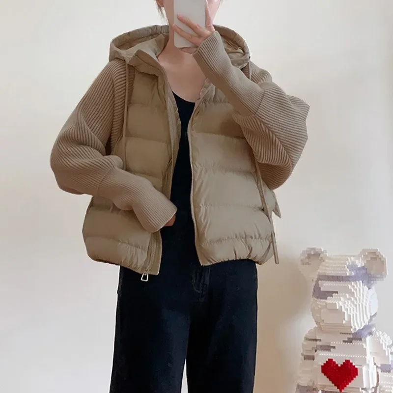 Women's Models Fall Winter Coat Jacket Down Jacket Duck Down Splicing Short Warm Soft Fashion Simple Comfortable Loose Leisure