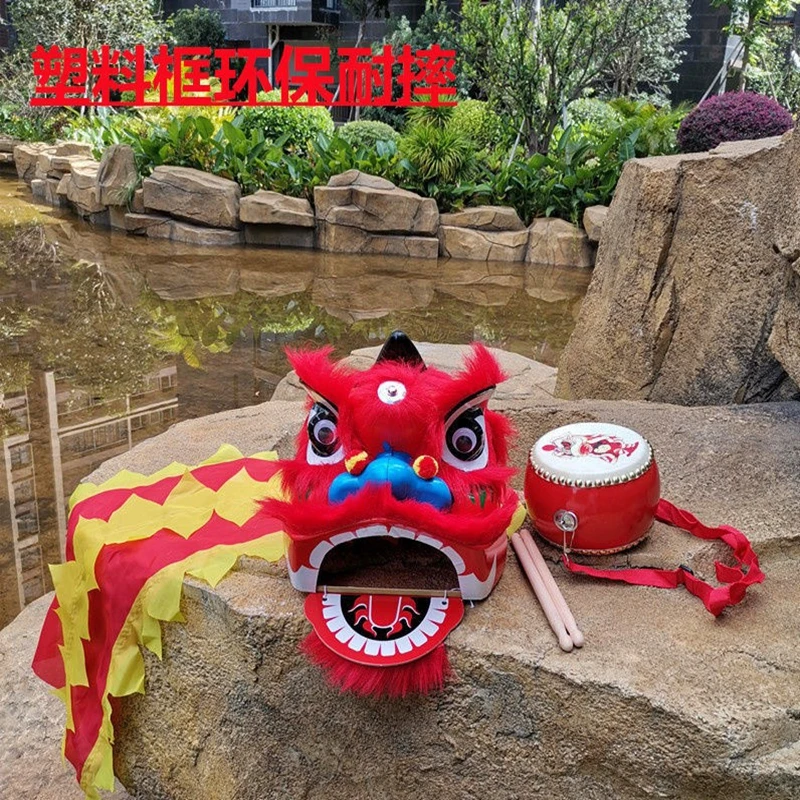 

5-10 ages Kid Lion Dance Props Puppet Boy Girl Mascot CostumePlay Parade Festival Chinese Spring Sport Traditional