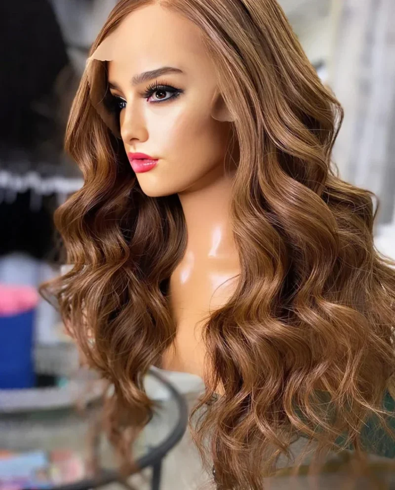 

30inch Blonde Brown Wave 5x5 Silk Base Natural Jewish Human Hair Wigs With Baby Hair HD Lace European Hair Glueless Preplucked