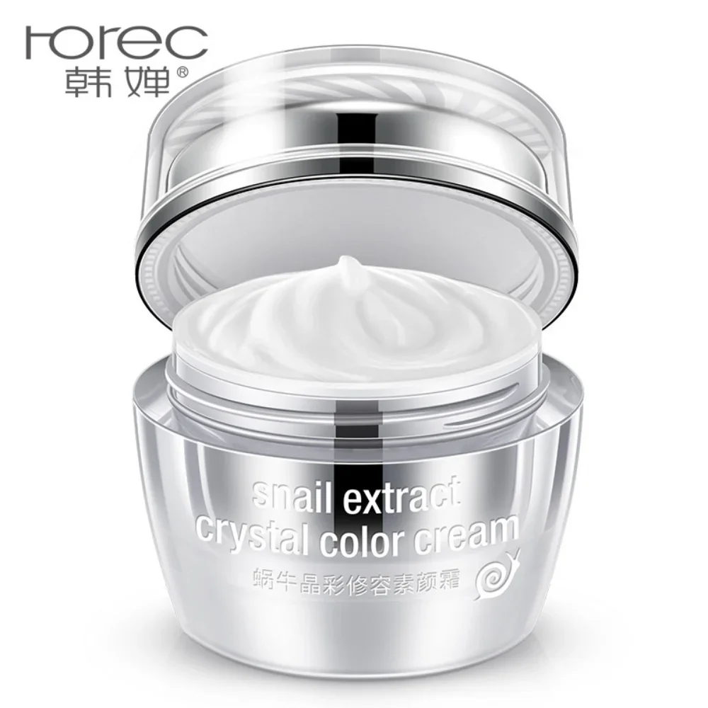 

Snail Extract Crystal Color Cream Concealer Moisturizing Nourishing Brightening Whitening Facial Skin Care Makeup Primer Cream