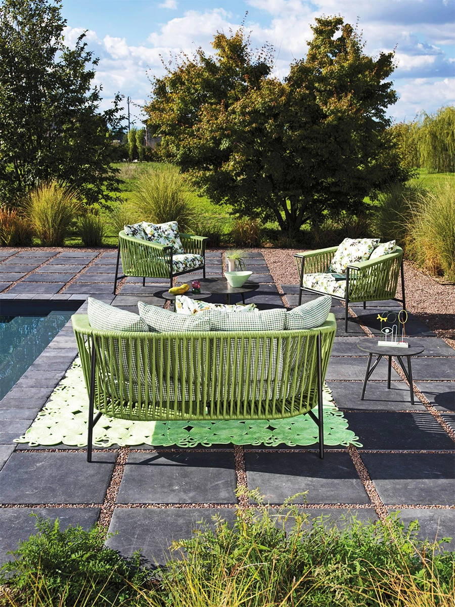 Nordic leisure rattan sofa outdoor villa courtyard furniture garden balcony rope terrace waterproof and sun protection