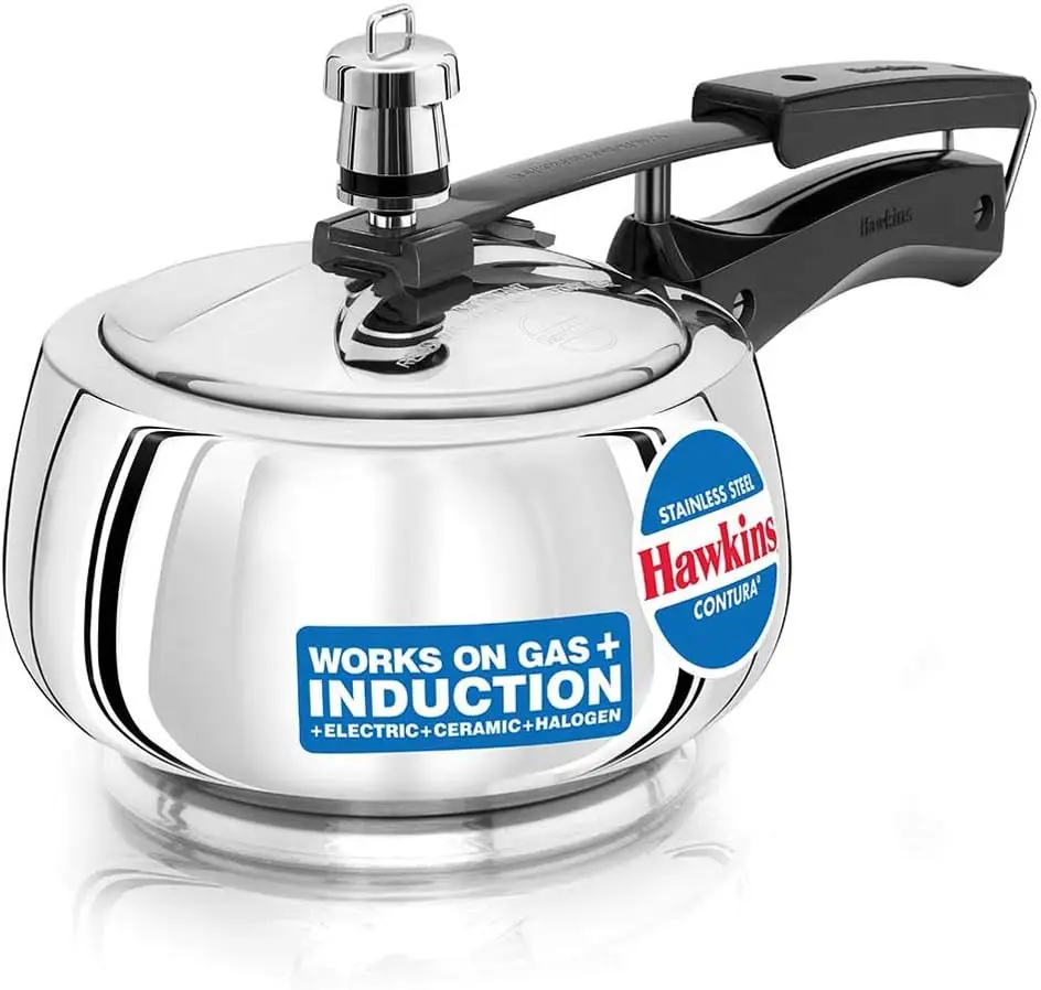 

Stainless Steel Induction Pressure Cooker, 1.5L Silver, Even Heating & Quick Cooking