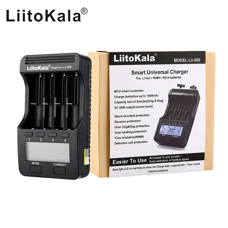 Ładowarka LiitoKala Lii-500 Lii-PD4 Lii-S8 Lii-600 Lii-PD2 Lii-402 do akumulatorów 18650 26650 21700 AA AAA 3,7 V/3,2 V/1,2 V