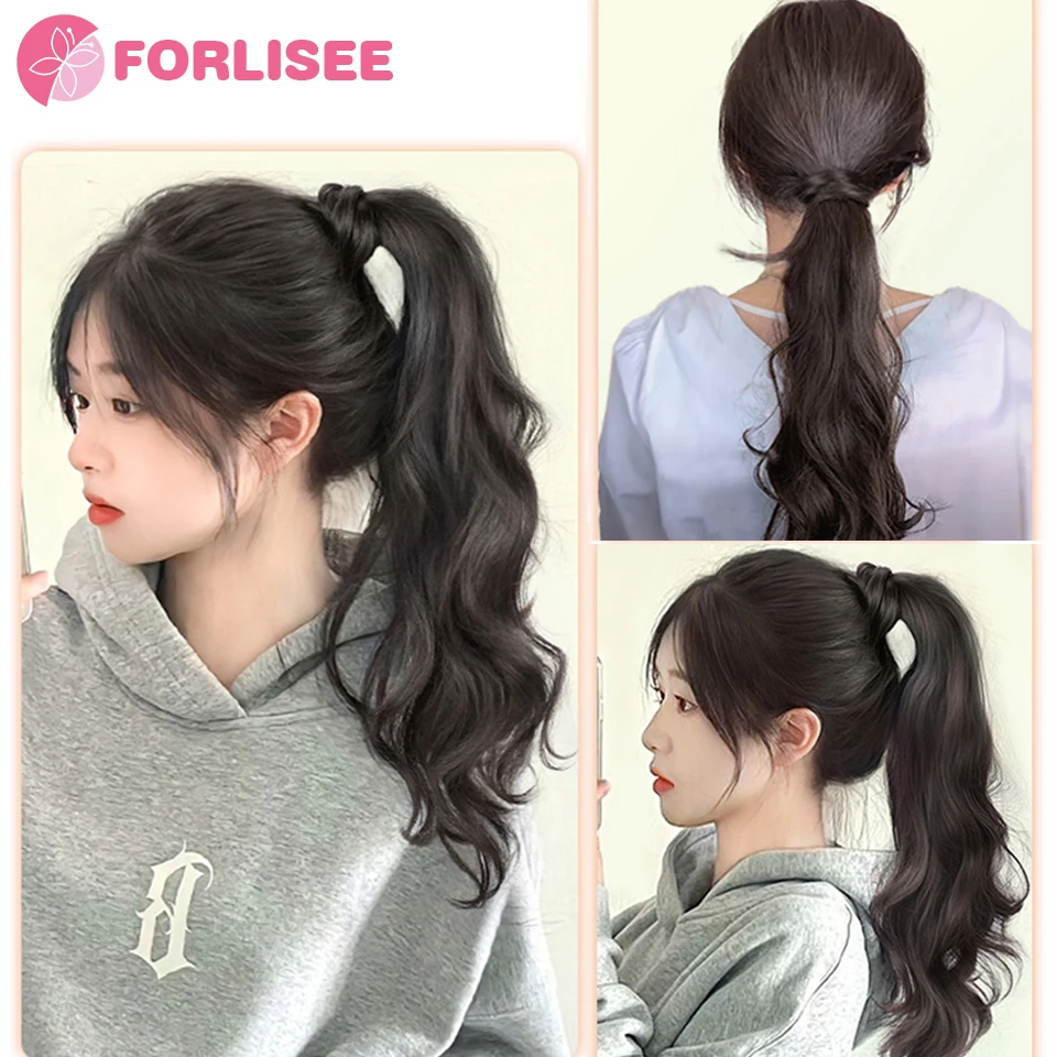 Synthetic Ponytail Hair Extensions 31 Inch Wrap Long Curly Hair Synthetic Ponytail Wavy Hair Ponytail Women Daily Hairstyle