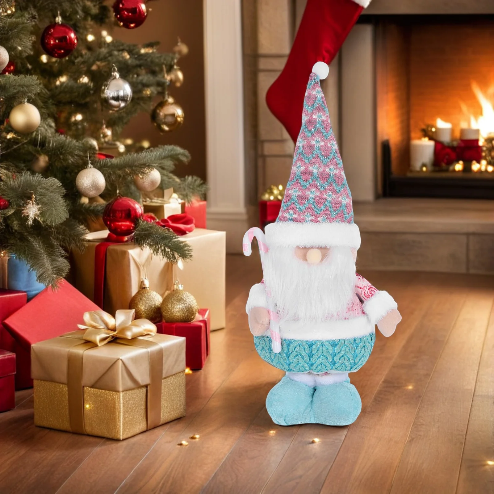 

Adjustable Height Christmas Christmas Decoration Santa Claus Lovely Santa Telescopic Xmas Ornament Statue 25.5\
