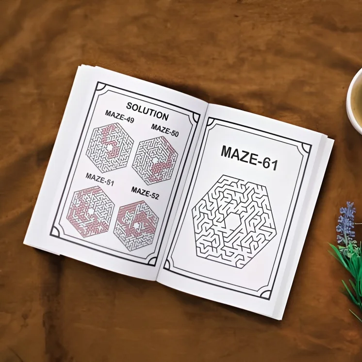 كتاب تلوين لغز البحث المتاهة للبالغين للتدريب المركز، لعبة تركز على تطوير العقل، كتاب تلوين ألغاز تحدي