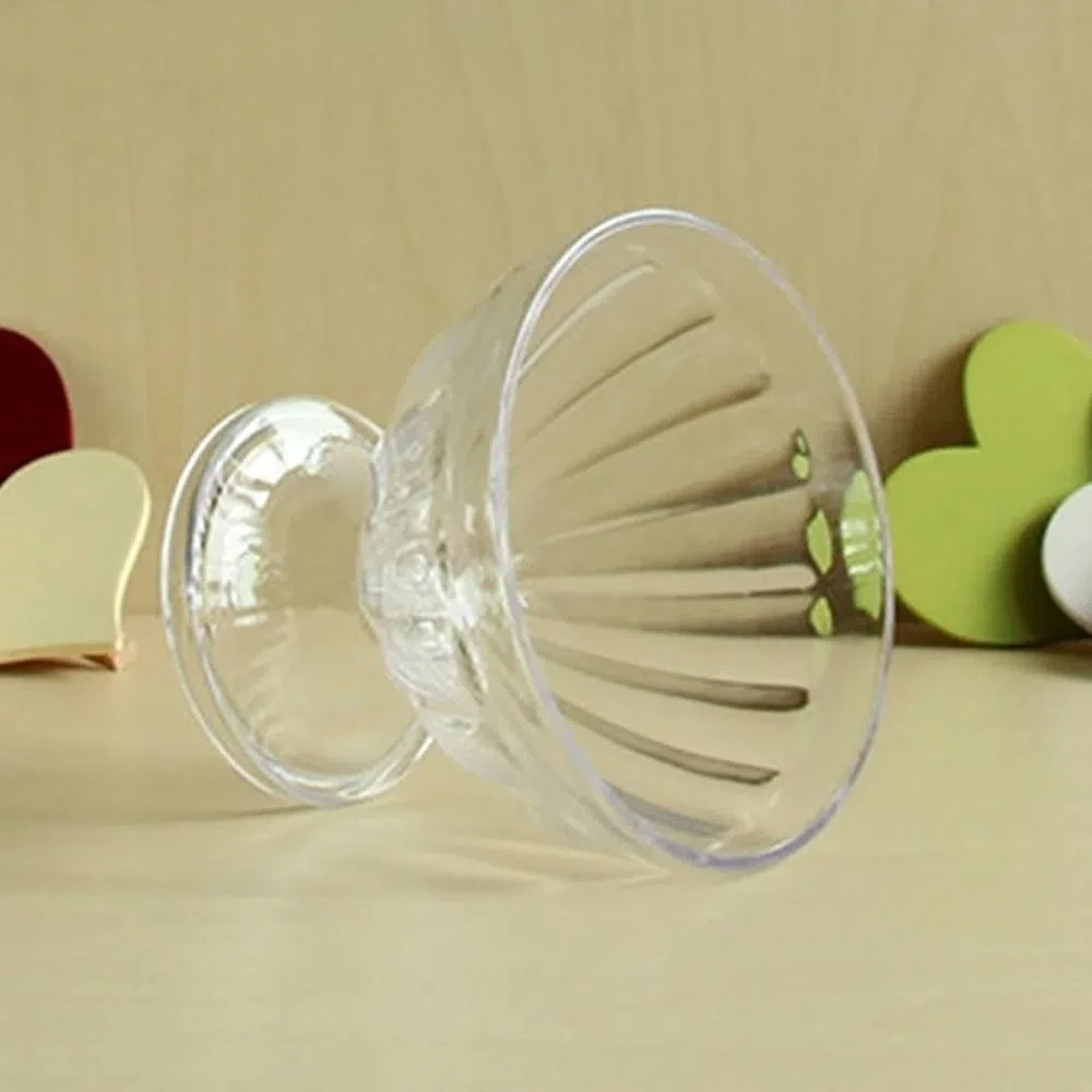 Reusable Clear Ice Cream Dessert Cups Plastic Transparent Cocktail Glasses Small 250ML Mousse Cup Party Supplies