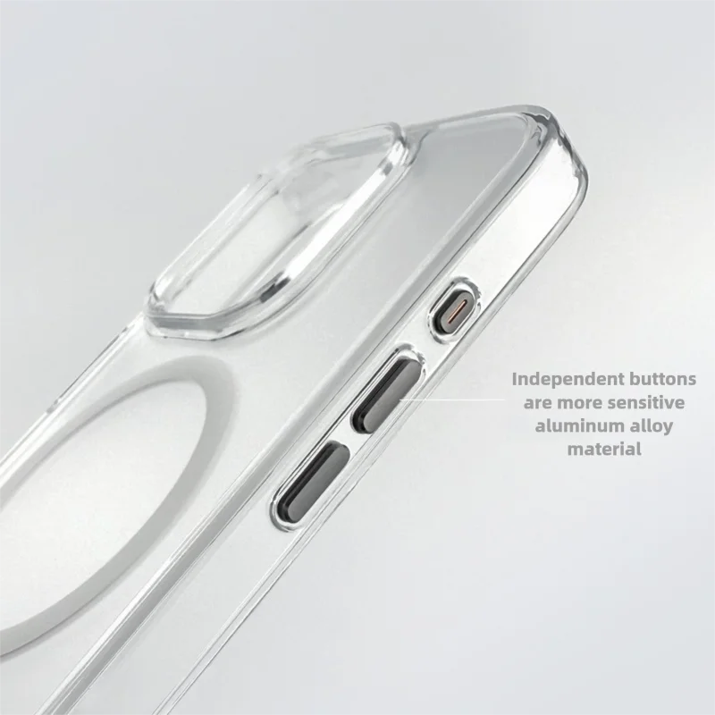 

Silicone Photo Button Transparent Frosted Phone Case for iPhone 17 Pro Max Air Magnetic Anti-drop PC TPU Full Cover