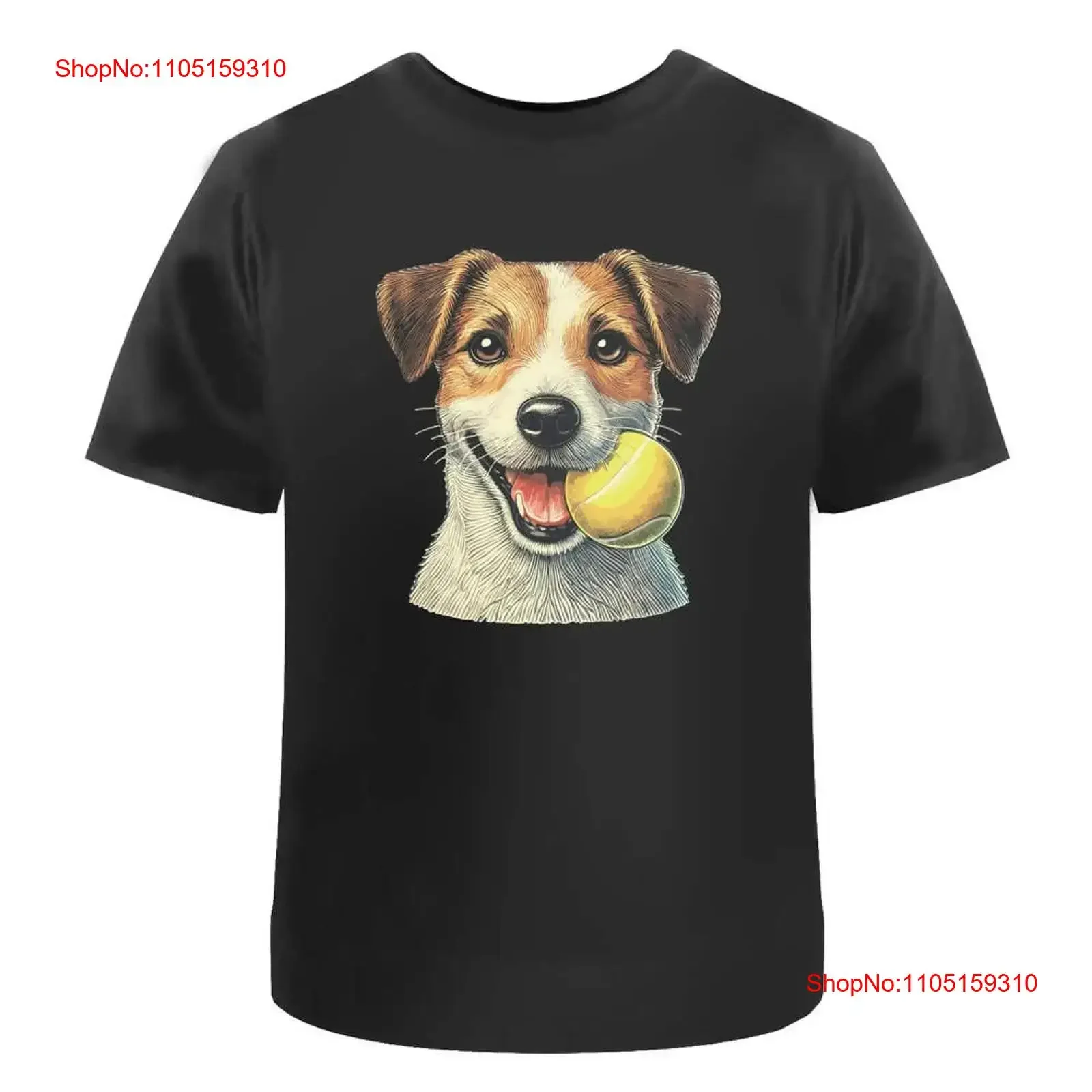 T-Shirt „Jack Russell With Tennis Ball“ 100er Baumwolle S XXL TA051671 Vintage gewaschen, atmungsaktiv, weich, bequem, Grafik, stilvoll