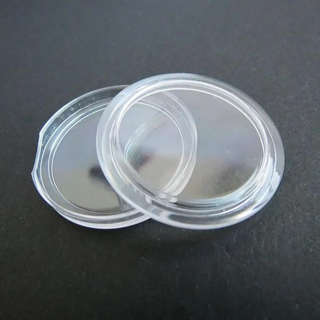 

100x 32mm Round Applied Clear Round Case Coin Storage Holder Plastic