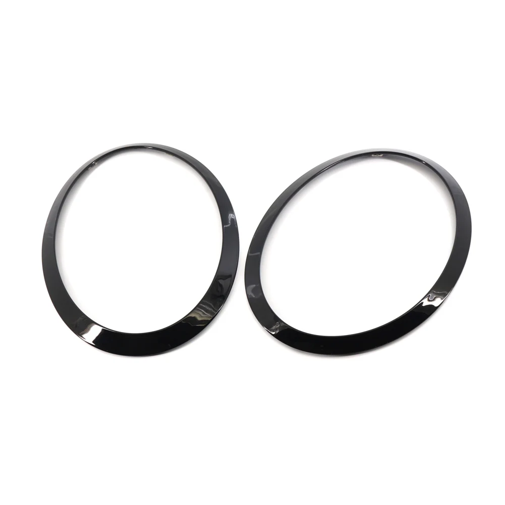 

2Pcs For MINI F55 F56 F57 2014-2021 Headlight Ring Bezel Trim Surround Cover Gloss Black Front Light Frame Car Accessories