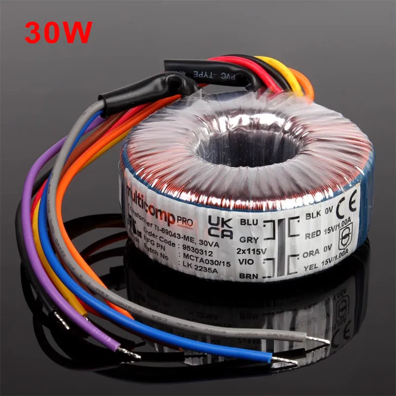 

30VA Double 30W 6V 9V 12V 15V 18V 25V Original Noratel O Core Toroidal Ring Transformer For Diy Power Amplifier Preamplifier 30W