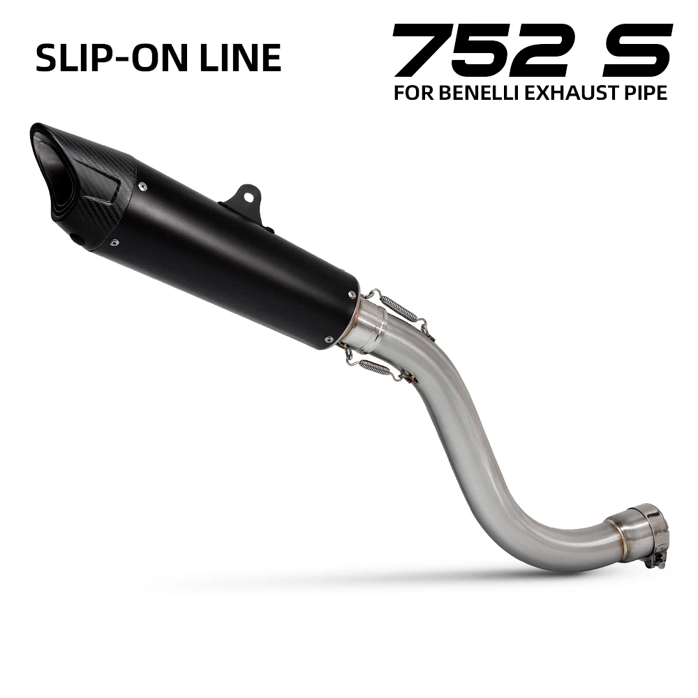 For Benelli 752 S 752S Motorcycle High Performance Exhaust System Slip on Line Modify Mid Tube Connect Carbon Tip Muffler Pipe