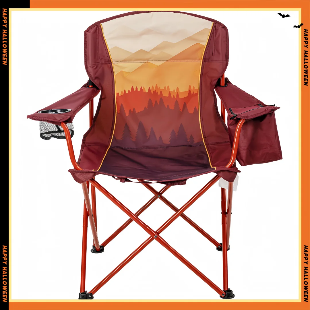 

Красное/оранжевое походное кресло Ombre с холодильником — портативное для взрослых | Рыбалка, Задний двор, Фестивали