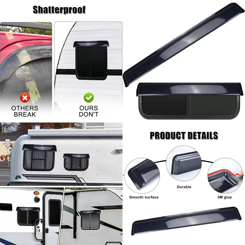 

Дефлектор оконного козырька для автофургона, защита от дождя, сверхпрочный солнечный ветер, боковой дефлектор окна, подходит для 32-37 дюймов