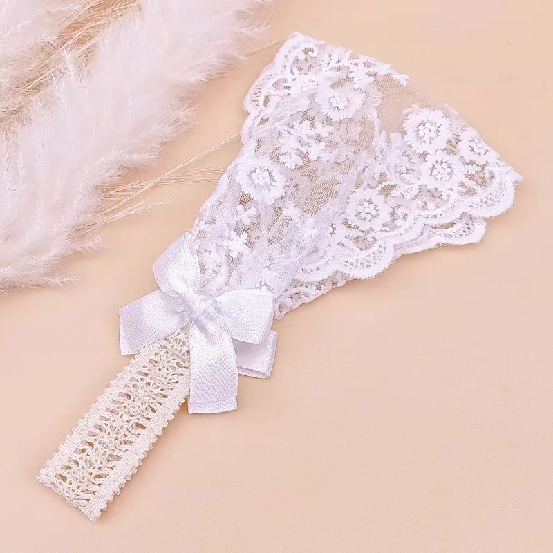 Diadema de encaje blanco para bebé y niña, adorno para el cabello con flores, bonito vestido para bebé, accesorio para el cabello fotografiado