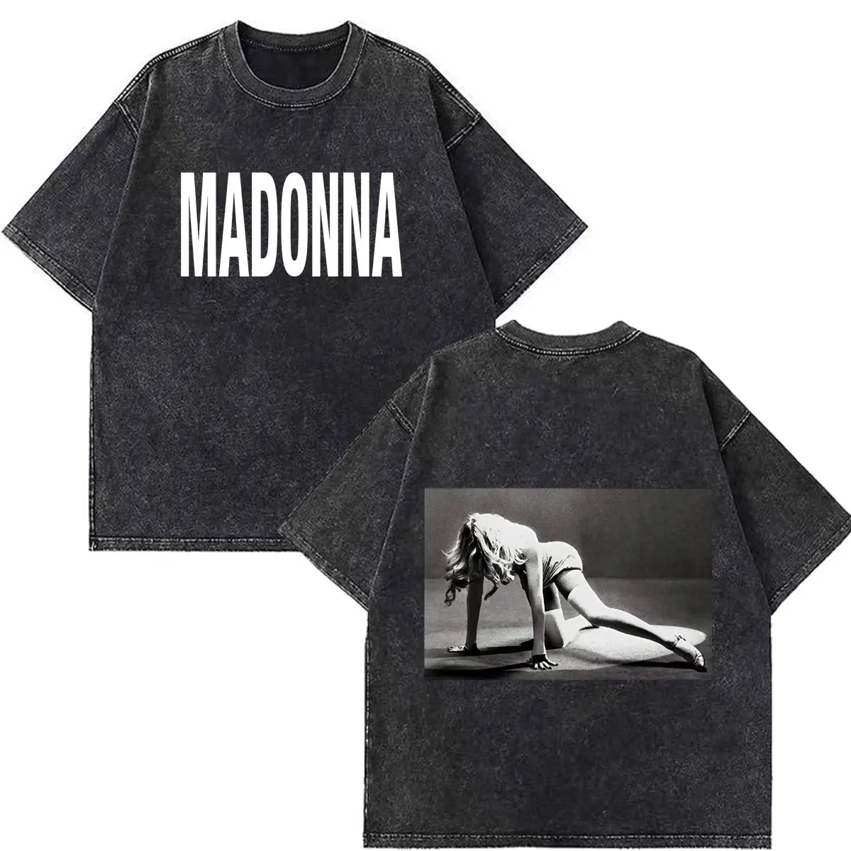 Madonna CONFESSIONS II Album Tour 2026 Print Vintage Washed T-shirt Men Women Loose Casual Cotton Oversized  T-shirt Streetwear