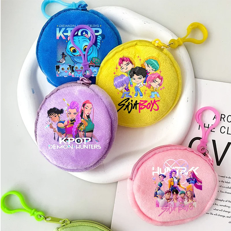

KPop Demon Hunters Coin Purse Round Multi-color Mini Wallet Cartoon Anime Figure Print Zipper Purse Boys Girls Money Bags Gift