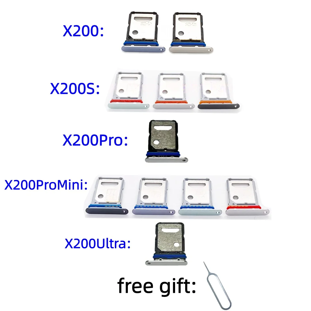 SIM Card Tray chip slot card Holder For Vivo X200 X200S X200Pro X200Promini X200Ultra Repair Parts Socket drawer chip card tray