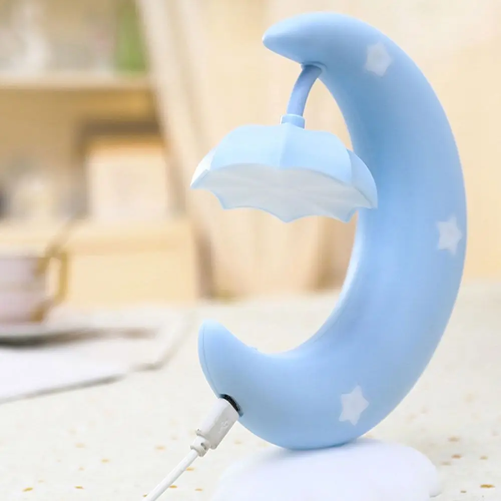 Eye Protection LED Desk Lamp, Sweet Princess Wind, Moon Shape, Table Lamp, Decoração Perfeita, Prático