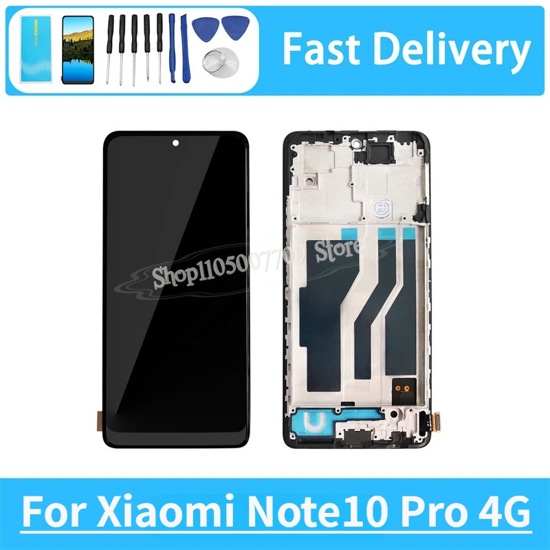 For Xiaomi Note10 Pro 4G LCD Display Touch Screen Digitizer Panel Assembly With Frame TFT